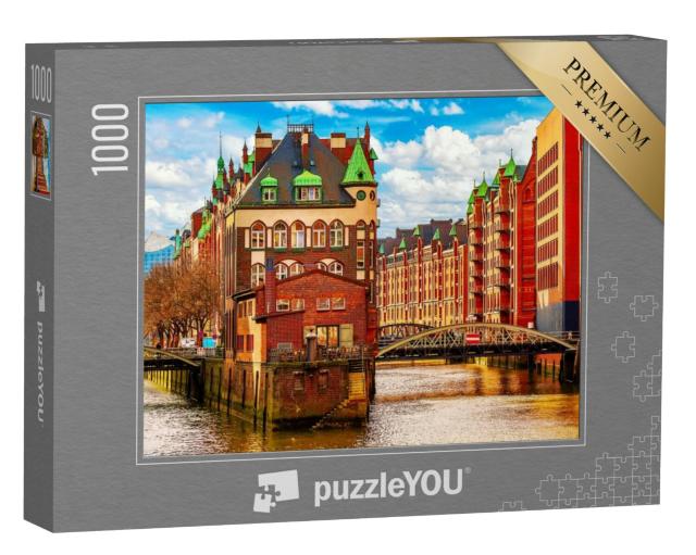 Puzzel 1000 stukjes „Lente over het pakhuisdistrict Speicherstadt in Hamburg“