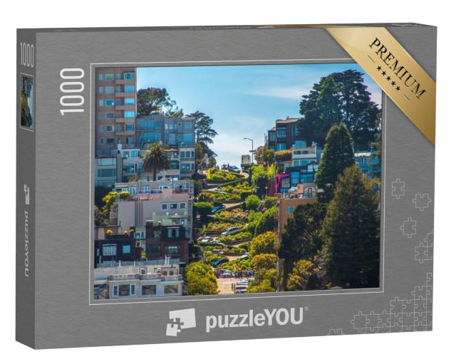 Puzzel 1000 stukjes „Famous Lombard Street, San Francisco, Californië, Verenigde Staten“