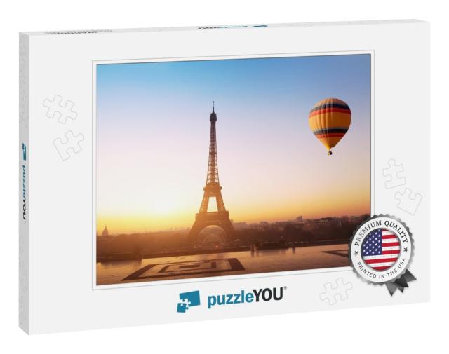 Travel Concept, Beautiful View of Hot Air Balloon Flying... Jigsaw Puzzle
