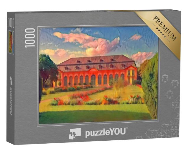 Puzzel 1000 stukjes „in de kunststijl van Franz Marc - Oud huis in Darmstadt, Hessen, Duitsland“