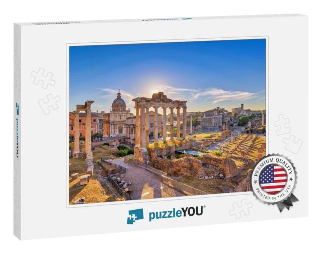 Rome Italy, Sunrise City Skyline At Roman Forum... Jigsaw Puzzle