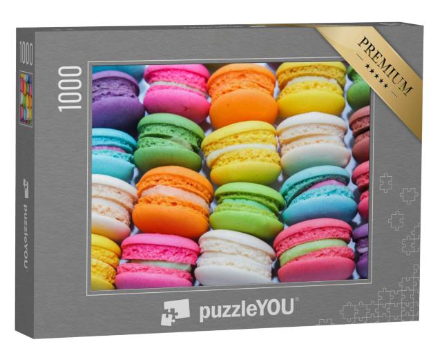 Puzzel 1000 stukjes „Pastelkleurige verleiding: Franse macarons“