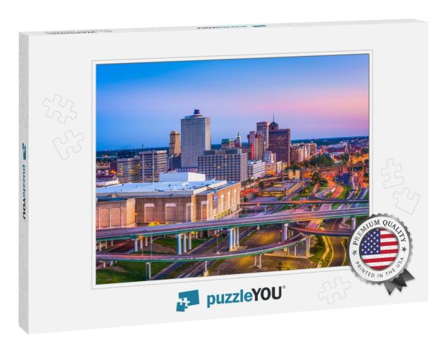 Memphis, Tennessee, USA Downtown Skyline At Dusk... Jigsaw Puzzle