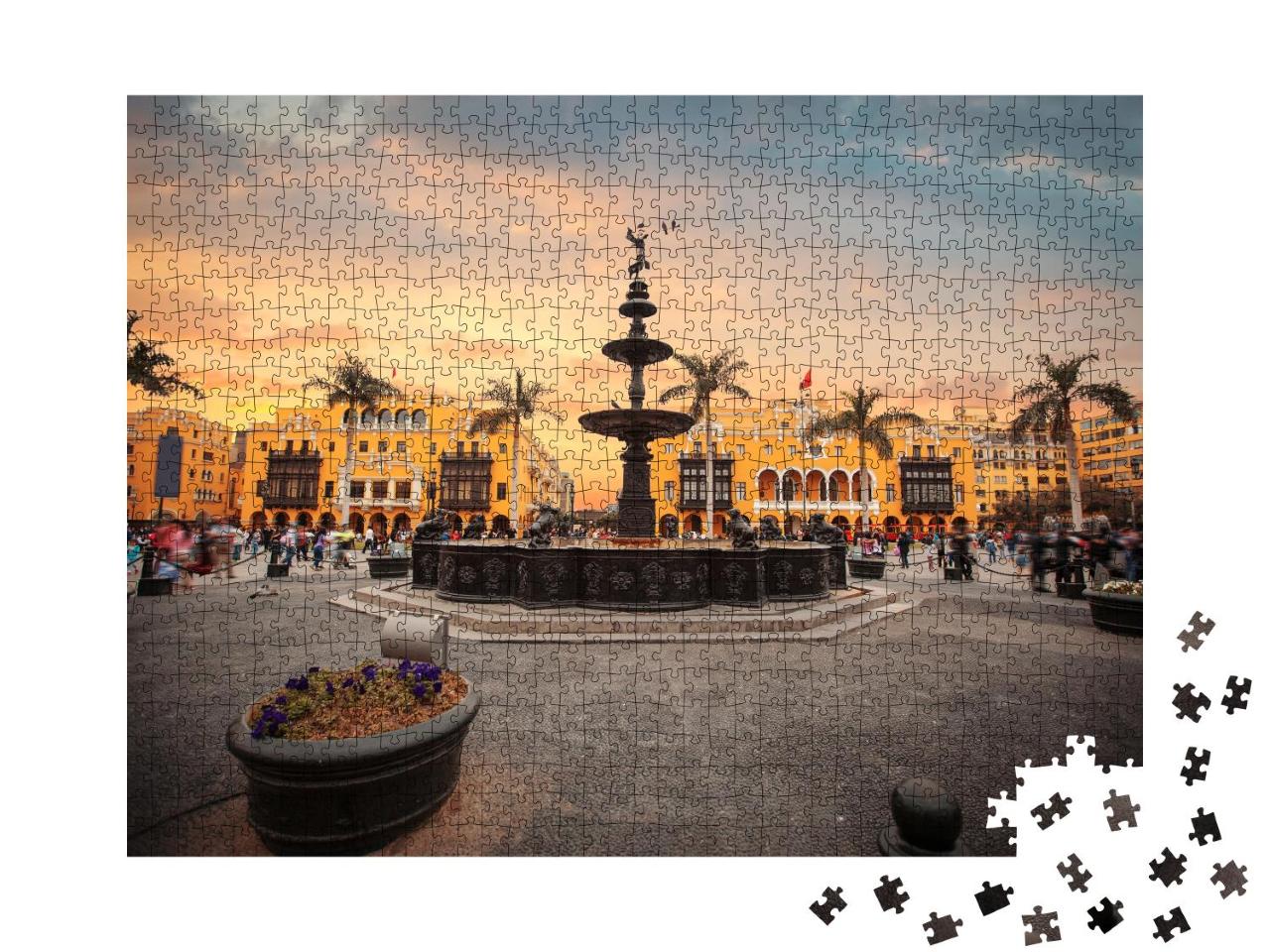 Puzzle 1000 Teile „Marktplatz von Lima, Peru“