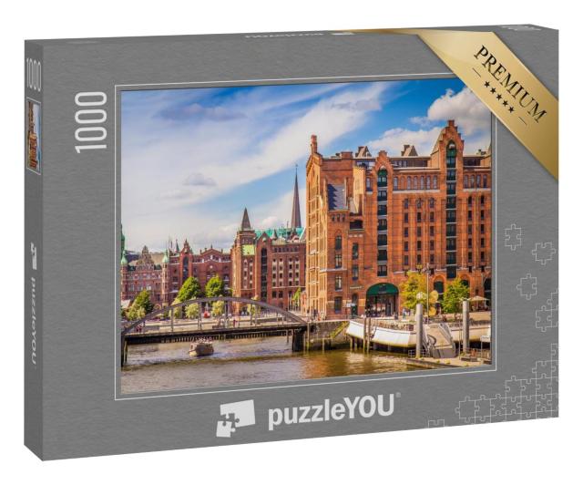 Puzzle 1000 Teile „Speicherstadt in Hamburg im Sommer“