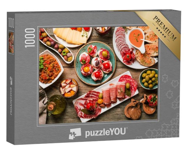 Puzzel 1000 stukjes „Spaanse tapas en sangria“