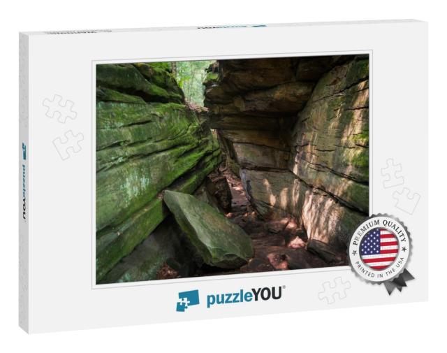 The Famous Ledges At Ohio's Only National Park, Cuyahoga... Jigsaw Puzzle