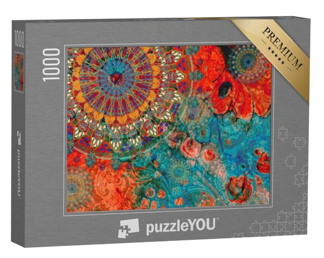 Puzzel 1000 stukjes „Mandala vintage kunst in oud Indiaas en Vedisch ontwerp“