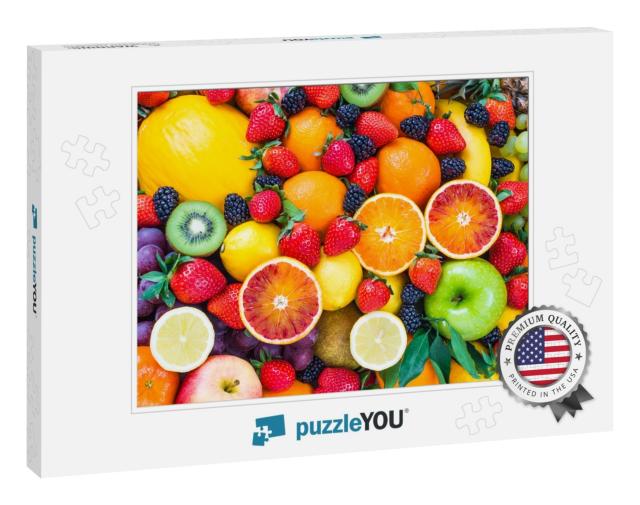 Fresh Fruits. Assorted Fruits Colorful Background... Jigsaw Puzzle