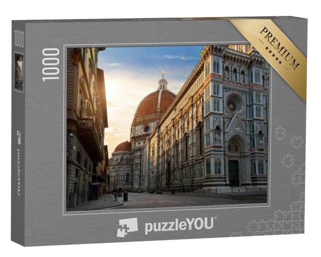 Puzzel 1000 stukjes „Piazza del Duomo en Kathedraal van Santa Maria, Florence, Italië“