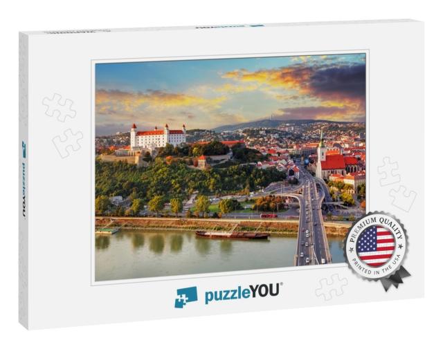 Bratislava At Sunset - Aerial View, Slovakia... Jigsaw Puzzle