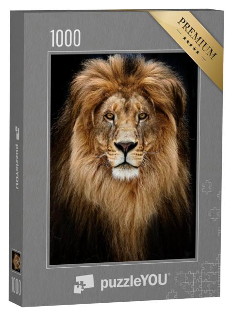 Puzzel 1000 stukjes „Portret van een indrukwekkende leeuw“