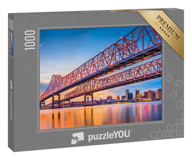 Puzzle „New Orleans, Louisiana, Crescent City Connection Bridge über den Mississippi“