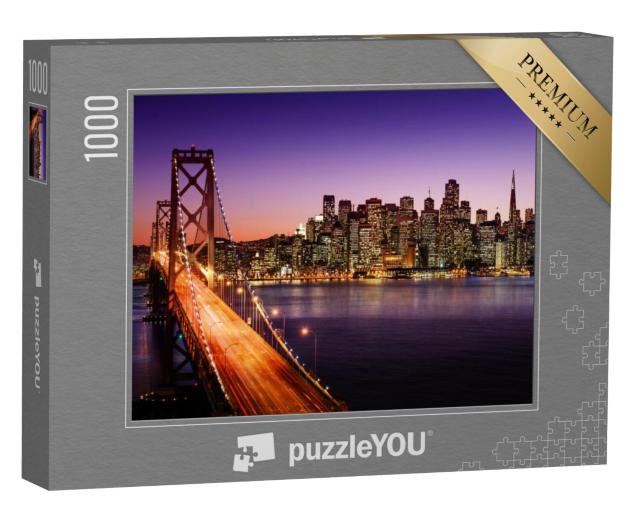 Puzzel 1000 stukjes „Californië: San Francisco en de Bay Bridge bij nacht“