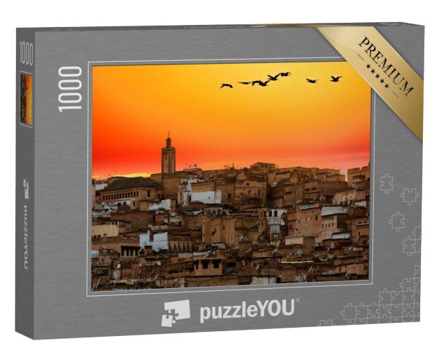 Puzzel 1000 stukjes „Zonsondergang in Fez, Marokko“