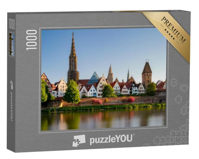 Puzzel 1000 stukjes „Uitzicht van Neu-Ulm naar Ulm op de Donau“