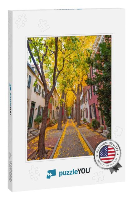 Autumn Alleyway in a Traditional Neighborhood in Philadel... Jigsaw Puzzle