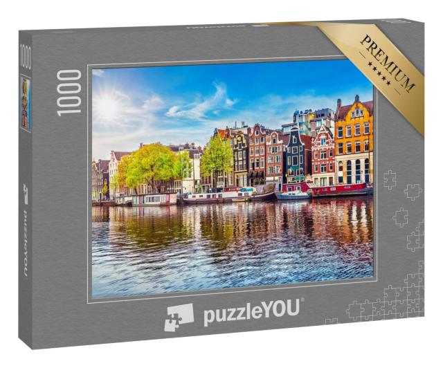 Puzzle 1000 Teile „Amsterdam, Niederlande: Die tanzen Häuser“