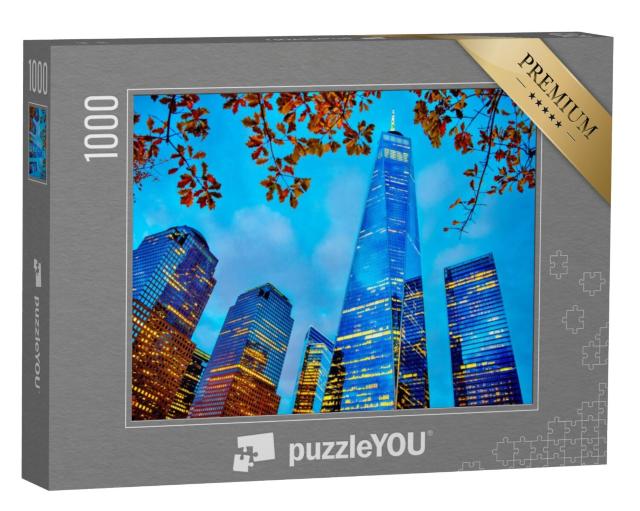 Puzzel 1000 stukjes „Freedom Tower bij het One World Trade Centre in de schemering“