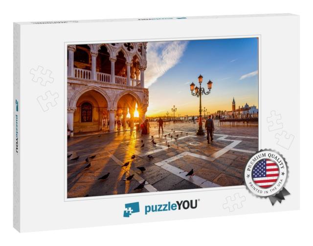 Sunrise View of Piazza San Marco, Doges Palace Palazzo Du... Jigsaw Puzzle
