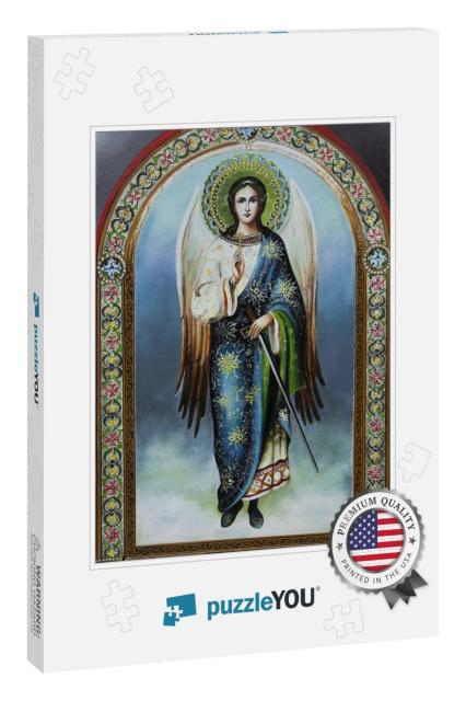 Orthodox Icon Angel Keep. Oil Painting, Canvas... Jigsaw Puzzle