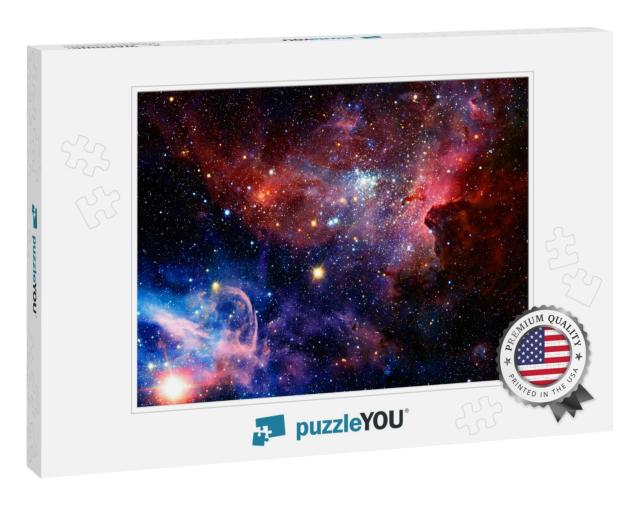 Universe Scene with Stars & Galaxies in Outer Space. Elem... Jigsaw Puzzle