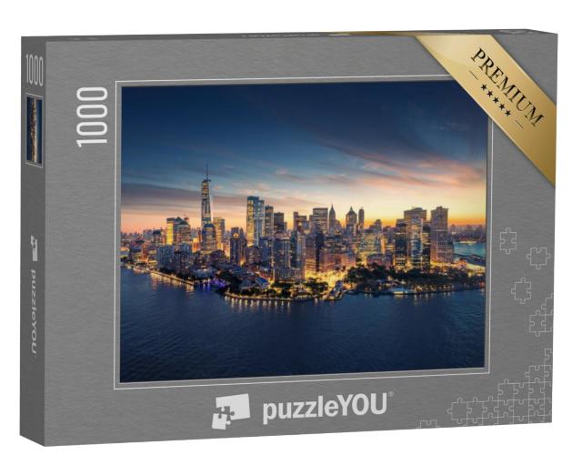 Puzzel 1000 stukjes „New York skyline bij zonsopgang, New York, VS“