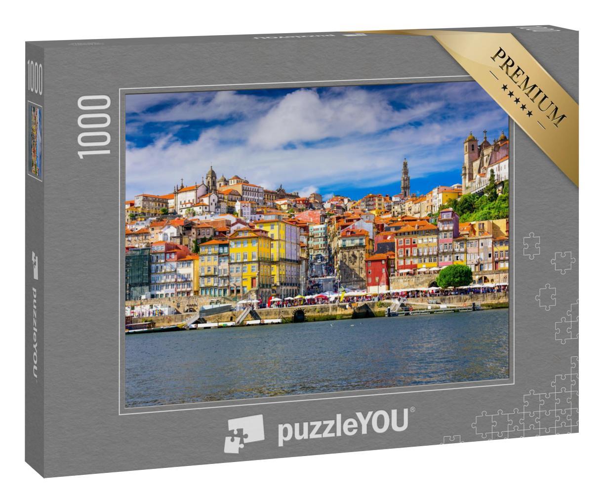 Puzzle 1000 Teile „Porto, Altstadt-Panorama am Fluss Douro“