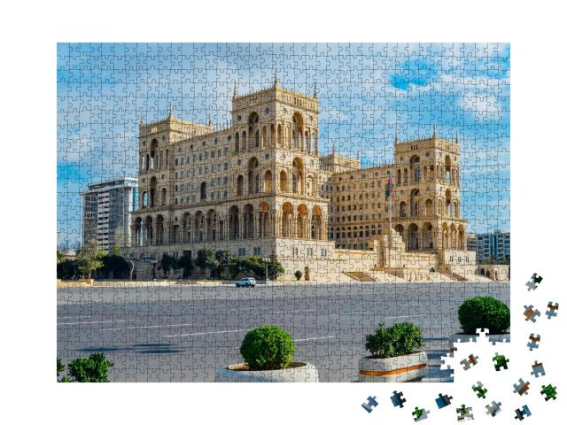 Puzzle 1000 Teile „Das Regierungsgebäude von Aserbaidschan, Baku“