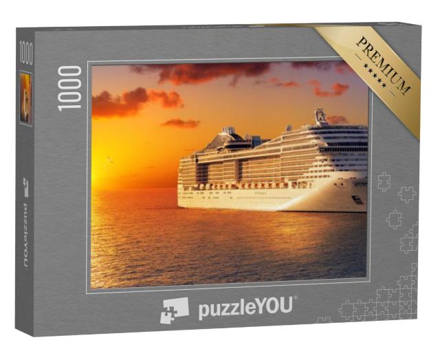 Puzzel 1000 stukjes „Cruise: over de oceaan bij zonsondergang“