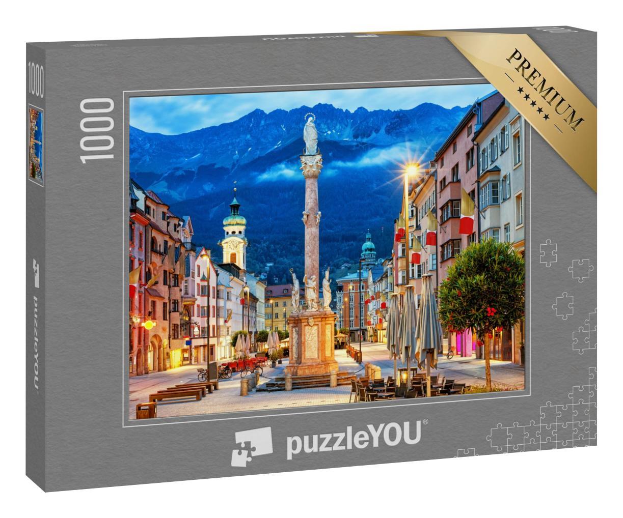 Puzzle 1000 Teile „Innsbruck: Altstadt im Alpengebirge in Tirol“