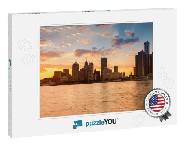 Beautiful City Skyline of Detroit City, Photos Taken from... Jigsaw Puzzle