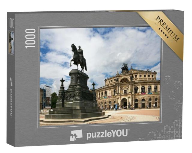 Puzzel 1000 stukjes „Koning John Monument op het Theaterplein in Dresden“