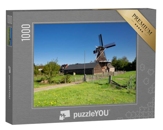 Puzzel 1000 stukjes „Molen Feanstermoune in het Friese dorp Surhuisterveen“