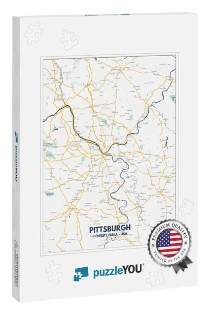 Pittsburgh - Pennsylvania Map. Pittsburgh - Pennsylvania... Jigsaw Puzzle