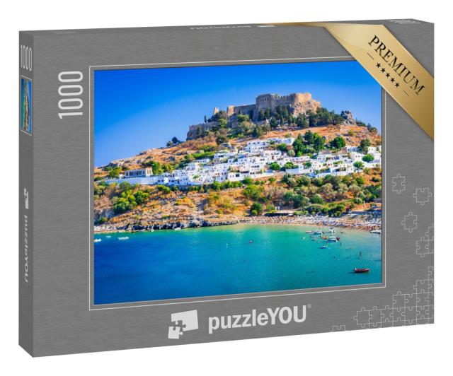 Puzzle 1000 Teile „Lindos mit seinen weiß getünchten Häusern, Rhodos, Griechenland“