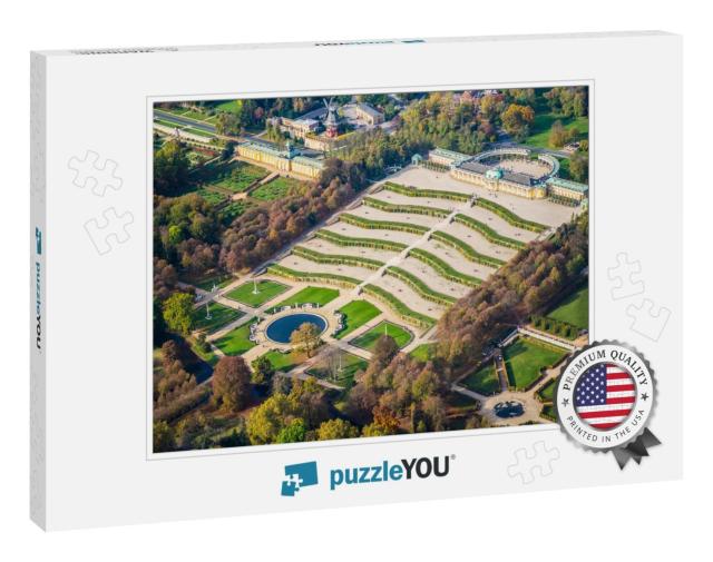 Potsdam, Germany, Sanssouci Palace in Early Autumn - Aeri... Jigsaw Puzzle