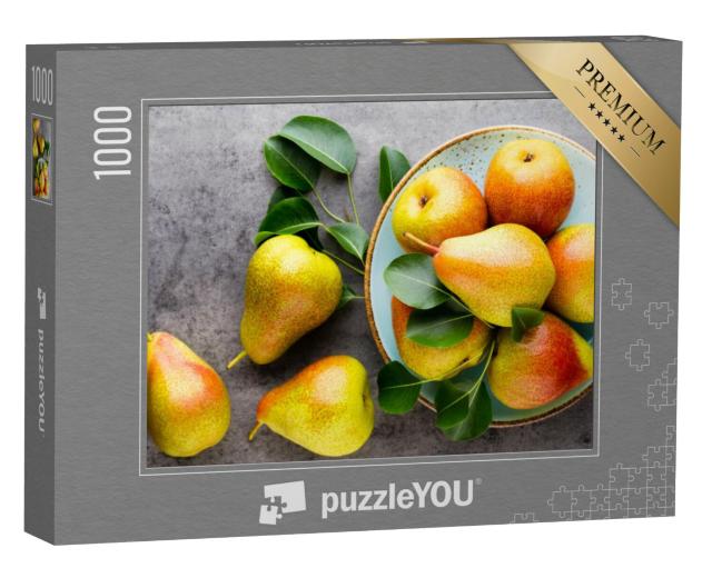 Puzzel 1000 stukjes „Verse peren in een kom“