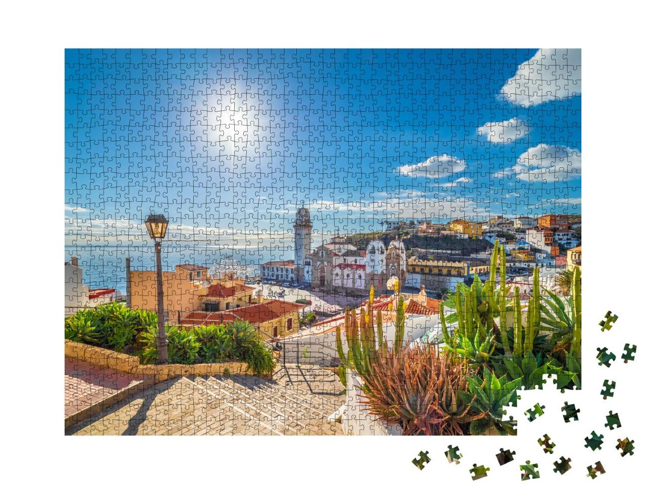 Puzzle 1000 Teile „Bezauberndes Dorf Candelaria auf Teneriffa, Kanarische Inseln, Spanien“
