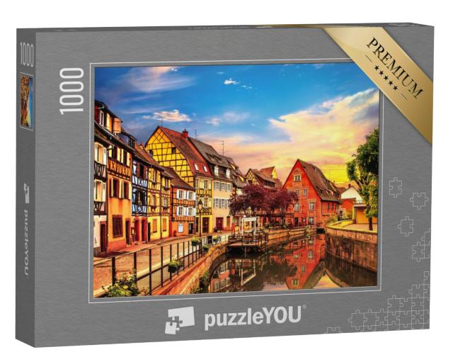 Puzzel 1000 stukjes „Colmar: waterkanaal en traditionele huizen, Elzas, Frankrijk“