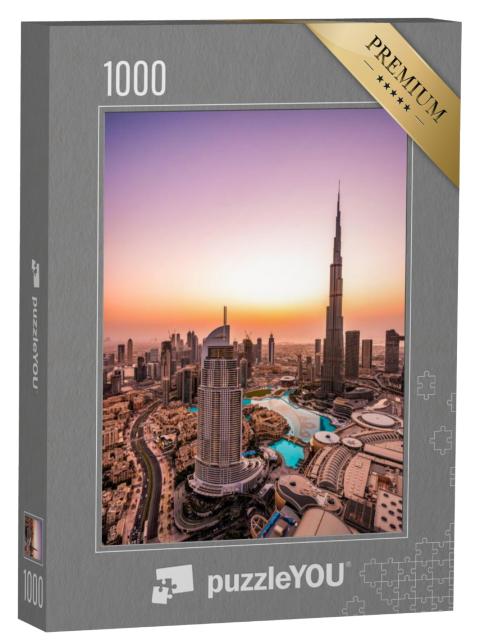 Puzzel 1000 stukjes „Downtown Dubai bij zonsondergang“