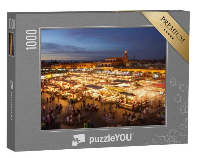 Puzzel 1000 stukjes „Jamaa el Fna markt bij schemering, Marrakech, Marokko“