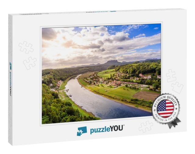 View from the Bastei Viewpoint of the Elbe River & the Ra... Jigsaw Puzzle