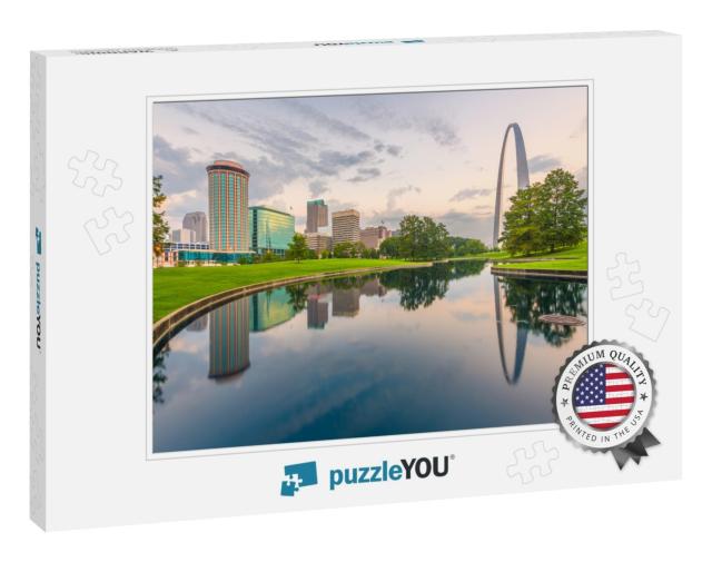 St. Louis, Missouri, USA City Skyline & Park in the Mornin... Jigsaw Puzzle