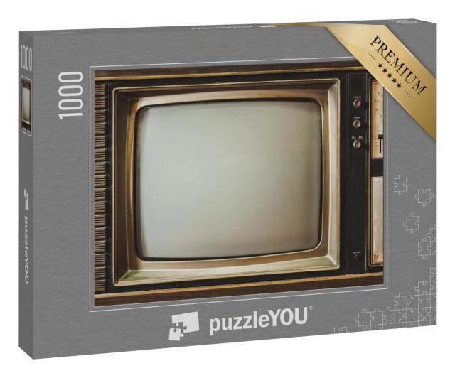 Puzzle 1000 Teile „Nahaufnahme eines alten TV-Bildschirms im Vintage-Stil“