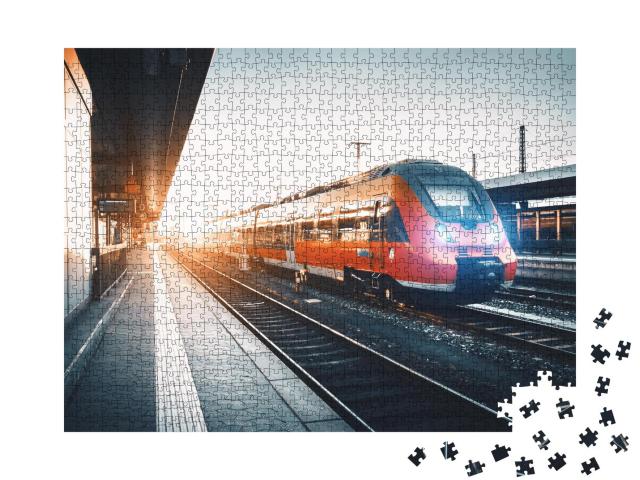 Puzzle 1000 Teile „Hochgeschwindigkeitszug im Bahnhof“