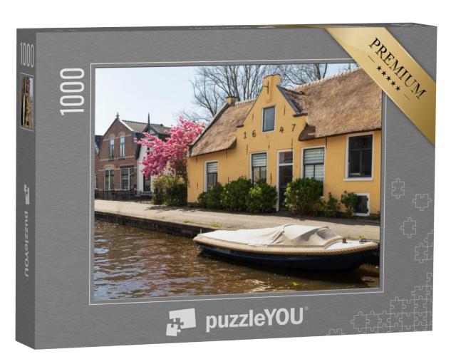 Puzzel 1000 stukjes „Pittoreske huizen langs de rivier de Angstel in het dorp Abcoude“