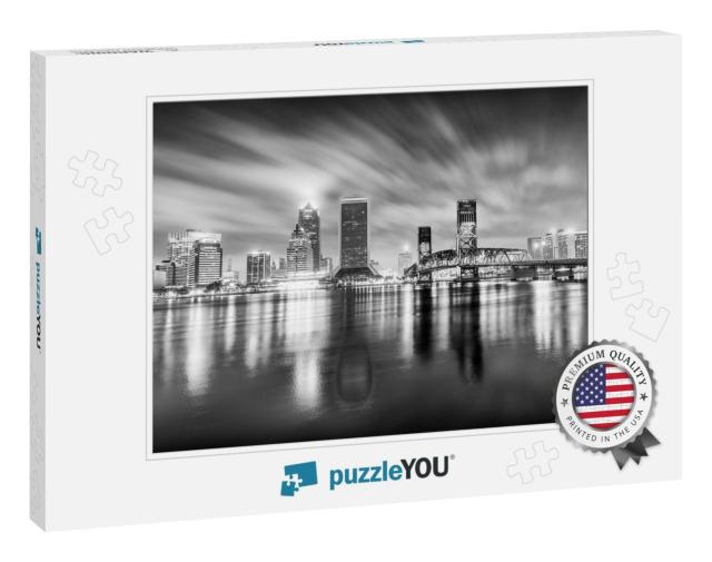 Night Skyline of Jacksonville, Florida... Jigsaw Puzzle