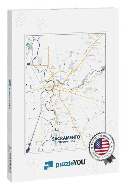 Sacramento - California Map. Sacramento - California Road... Jigsaw Puzzle
