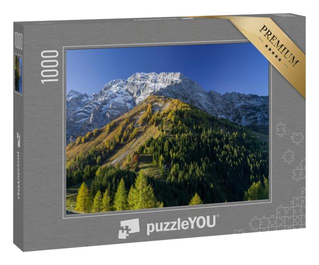 Puzzle 1000 Teile „Panorama deutsch-österreichische Alpen bei Berchtesgaden“
